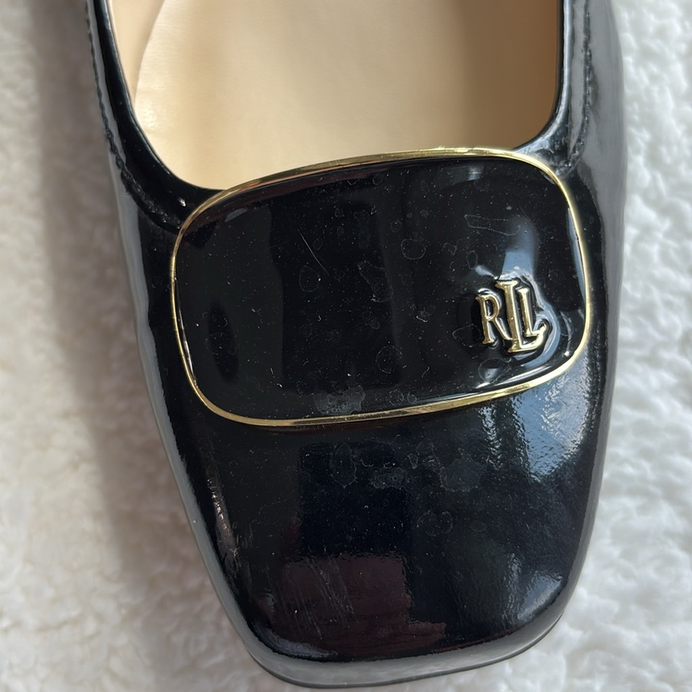 RLL Lauren Ralph Lauren Black Patent Pump  Single Left Shoe Size 9.5 - Picture 2 of 7